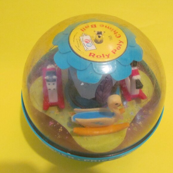 Fisher-Price Roly Poly Chime Ball 1966 Green - Picture 3 of 6